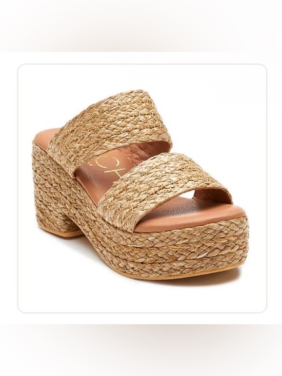 Beach By Matisse Shoes - Braided Jute Platform Slide Sandals in Natural